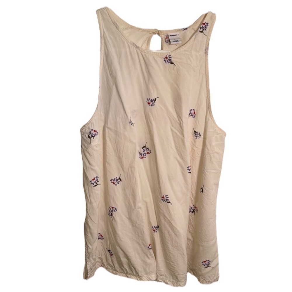Old Navy Swing Tank Top White Floral
